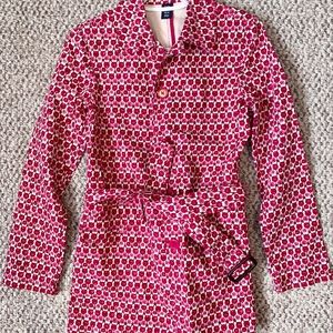 The Gap Pink Patterned Rain Trench Sz XS